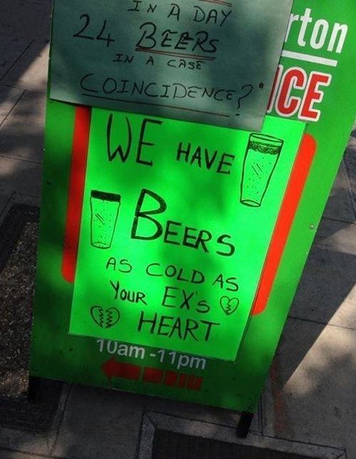 Cold Beers Funny Signs