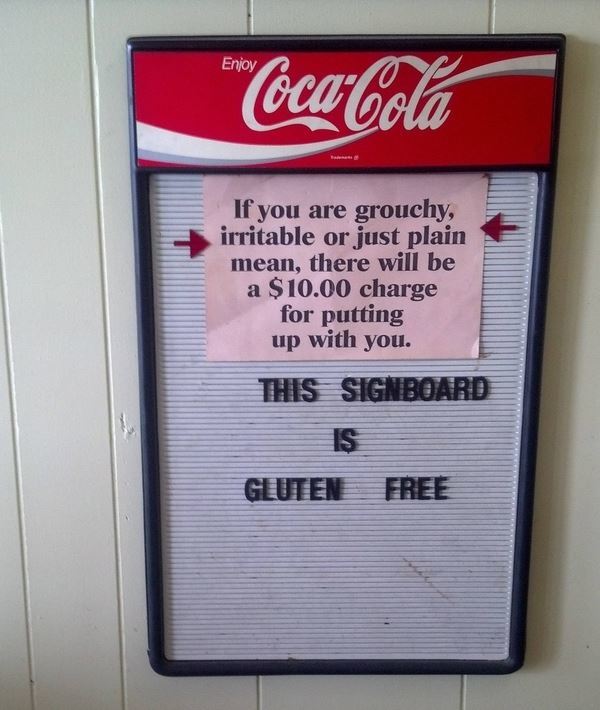Funny Sign Gluten Free