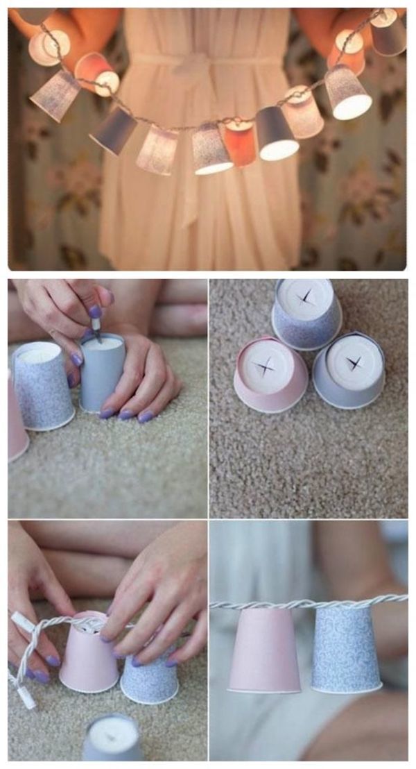 diy projects dixie cup lights