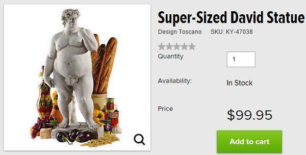 Skymall Products Super Sized David Statue
