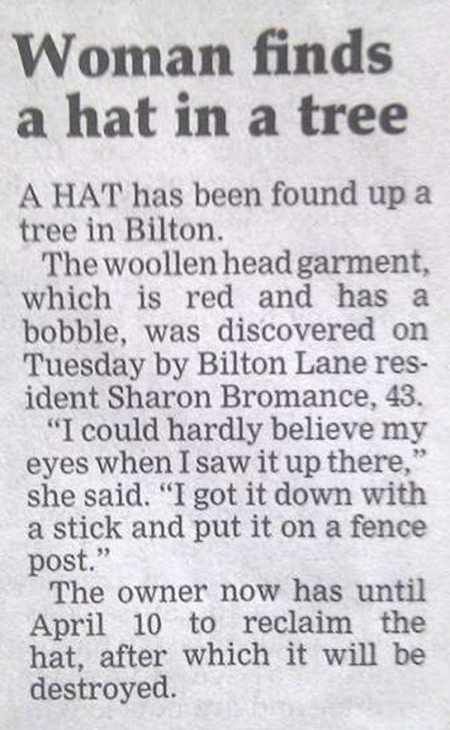 Woman Finds Hat