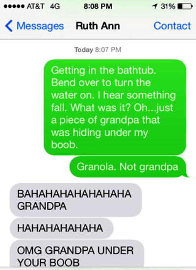 Grandpa Under Boob
