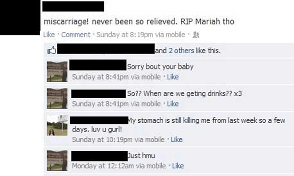 Miscarriage Facebook Tmi