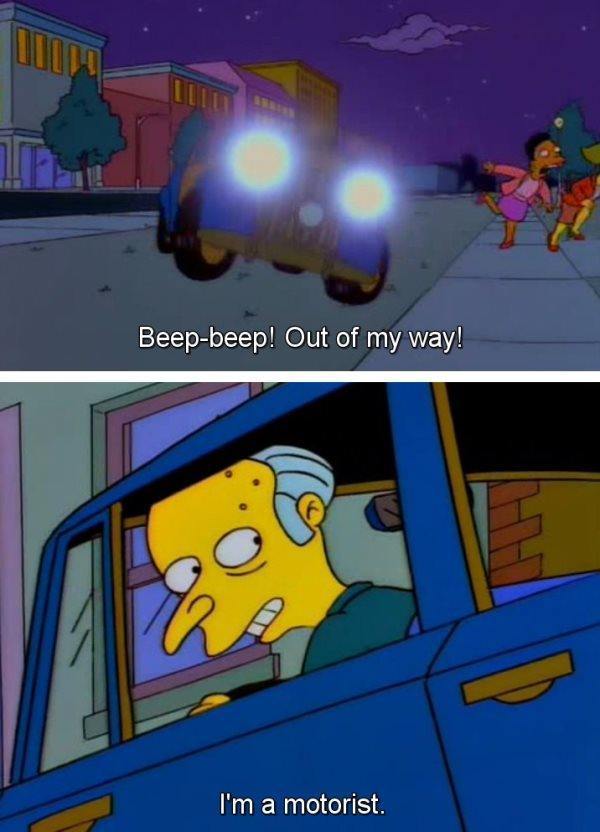 Mr Burns The Motorist