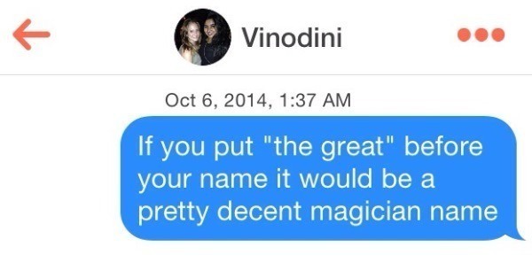 Funny Tinder Lines Magician Name