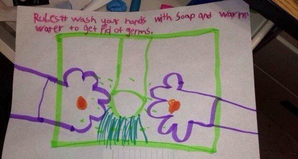 Wash Hands Kids Drawings