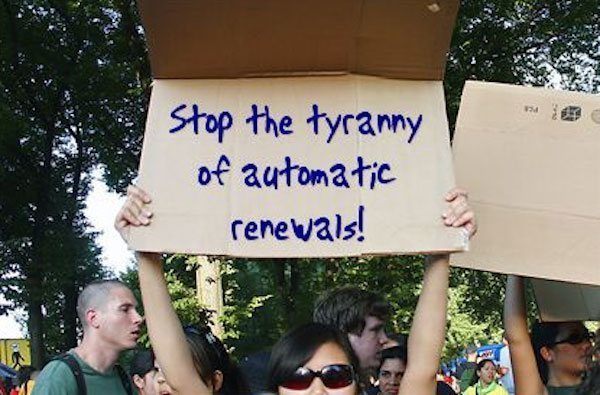 Auto Renewals Protest