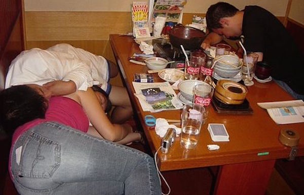 Sleeping In Restaurant