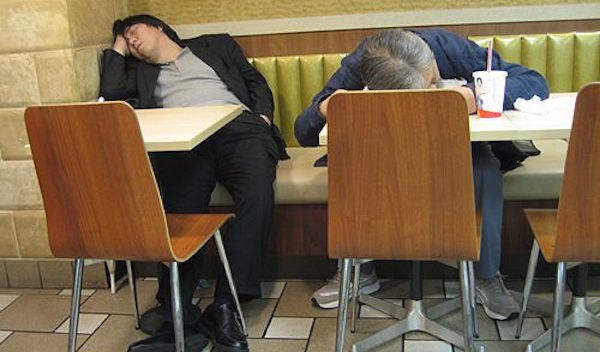 Sleeping In Tokyo Restaurant