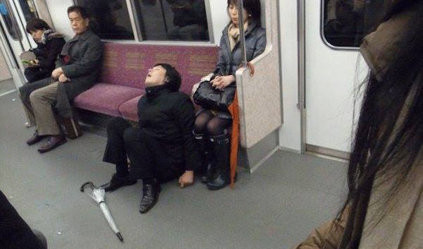 Sleeping On The Tokyo Subway