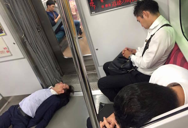 Tokyo Sleeping On Subway