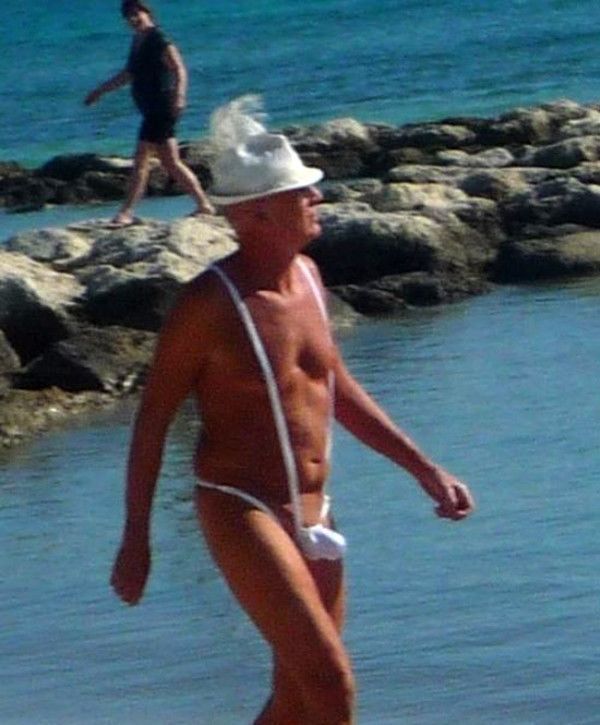 Naked old people at the beach