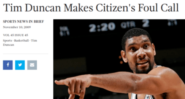 Funny Onion Headlines About Tim Duncan