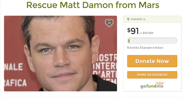 Go Fund Me Matt Damon