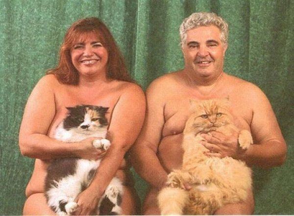 Naked Cat Couple