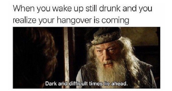 hangover memes hungover morning meme gandalf drunk drinking humor regret too much cure drink water before pain remedies survival describe