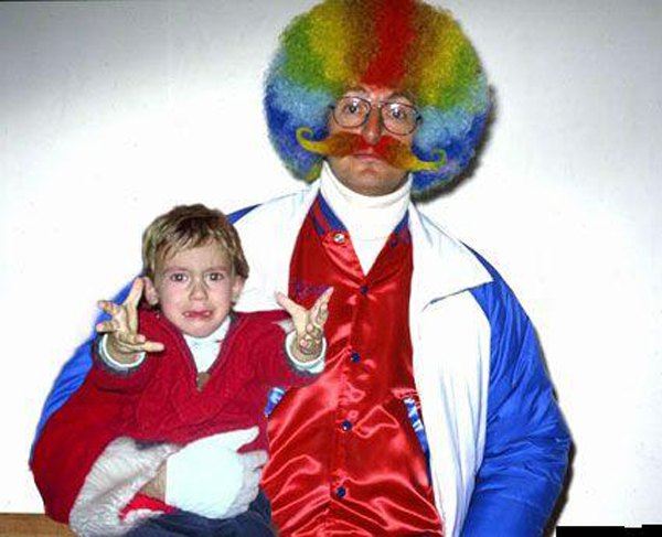 Scared Kid Afro Clown