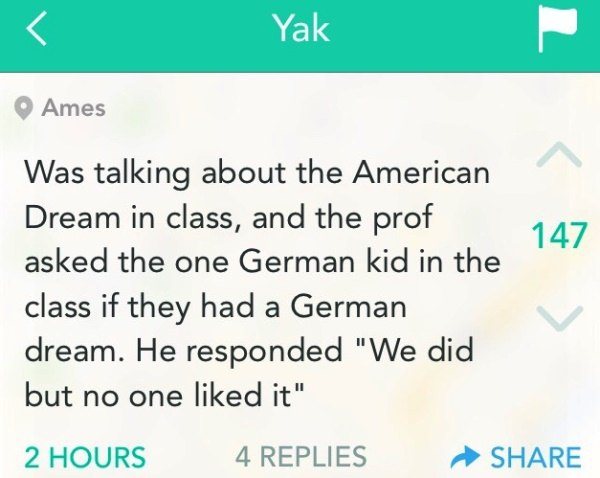 Funny Yik Yaks German