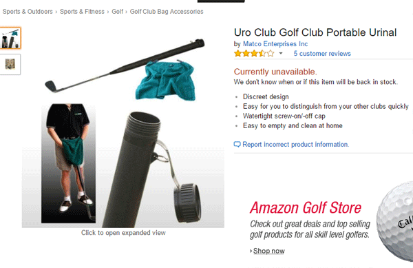 Golf Club Urinal