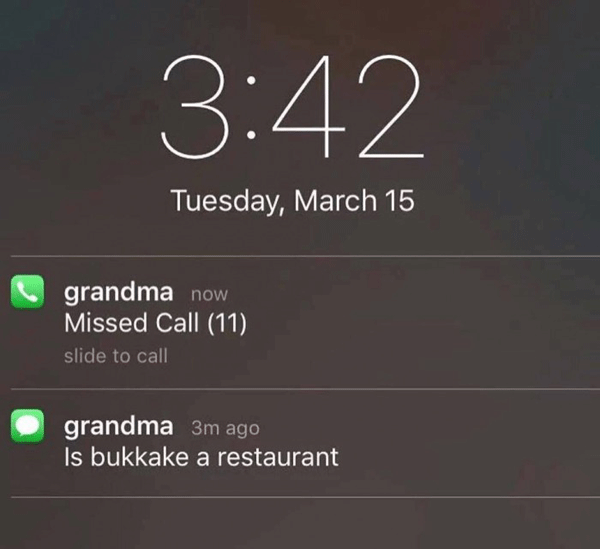 Grandma Text Bukkake