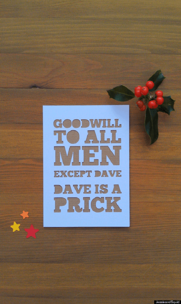 Funny Christmas Cards Dave Is A Prick