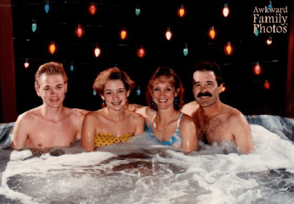 Entire Family Baths Together