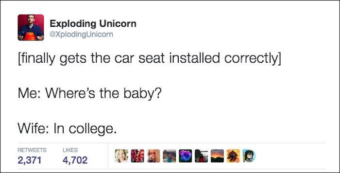 Car Seat Funny Parenting Tweets