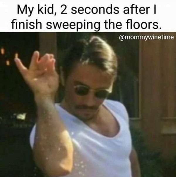 Kids After Sweeping Floors