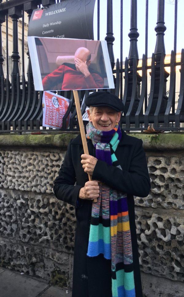 Sir Ian Hilarious Sign At Womens March