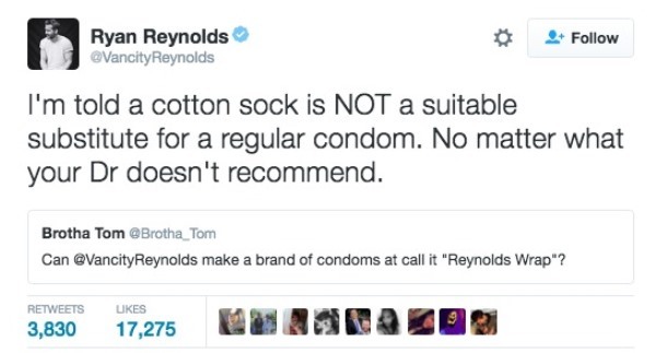 Funniest Ryan Reynolds Twitter Replies