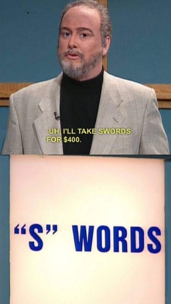 Swords Celebrity Jeopardy Funny