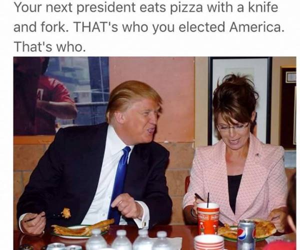 How Donald Trump Eats His Pizza