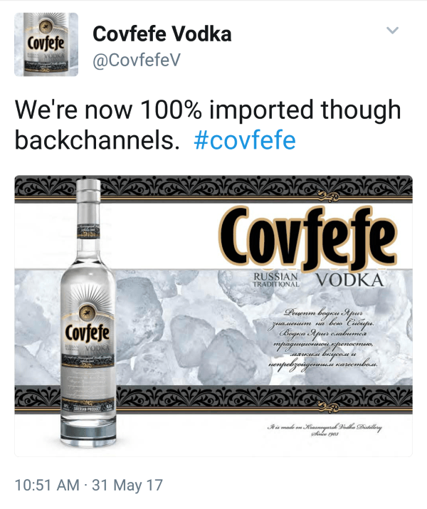 Covfefe Vodka