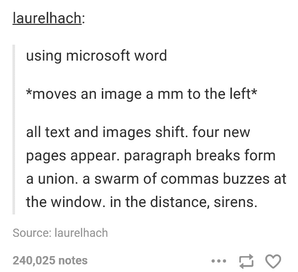 Tumblr Jokes About Microsoft Word