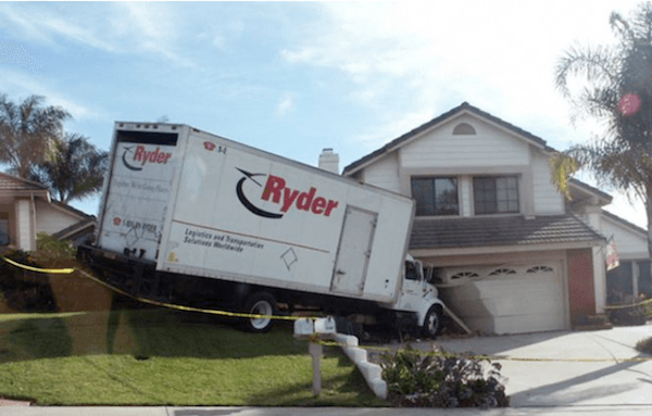 Truck In House