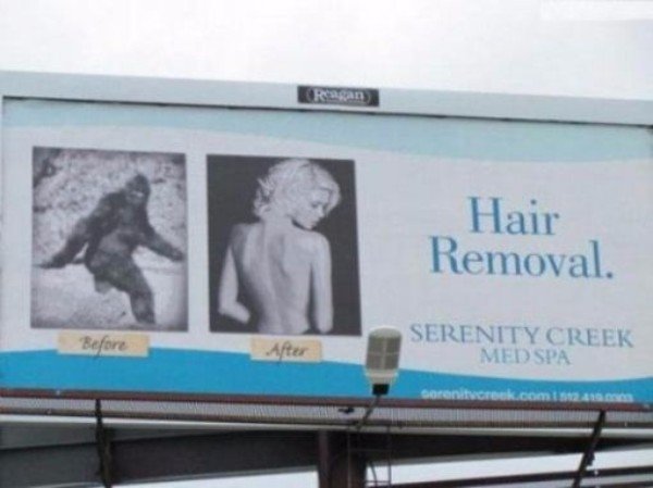 Hilarious Crazy Billboards Hair Removal