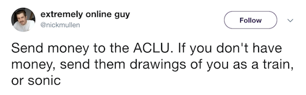 ACLU Extremely Online Guy Tweets