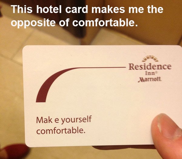 Hotel Card Mildly Infuriating Photos