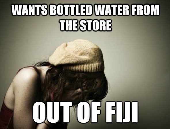 Trendy Girl Drinks Fiji