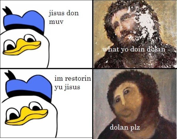 Dolan Comic Jesus Restoration Painting