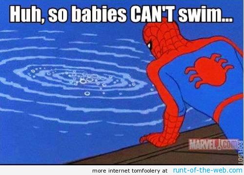 Spider-Man Meme Babies Swimming