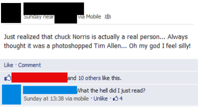 Chuck Norris Facebook Post