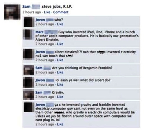 Dumb Facebook Post About Steve Jobs