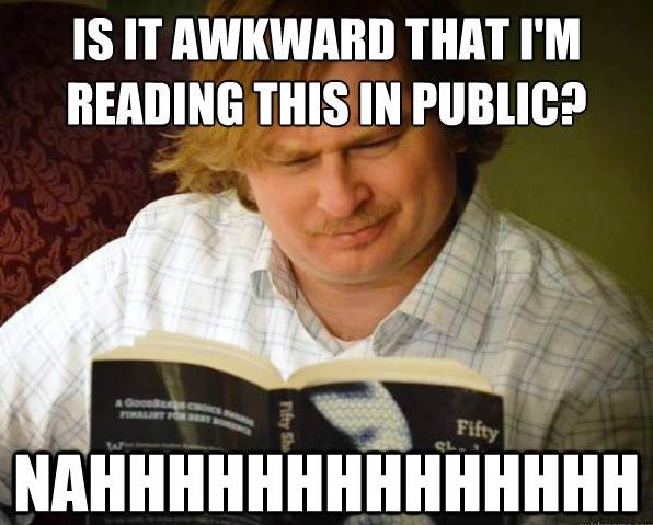 Curious Male Reads Fifty Shades of Grey In Public