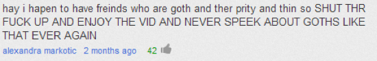 Dumbest YouTube Comments Goth