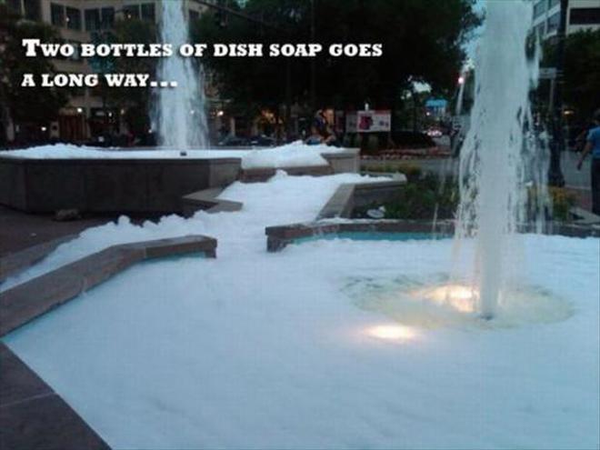 Prank Your Friends With A Fountain And Dish Soap