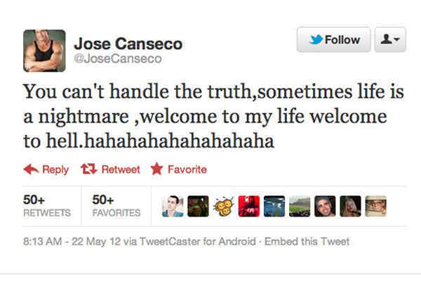 Jose Canseco Tweet