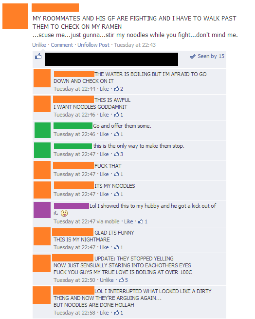 Ridiculous Facebook Posts Noodles