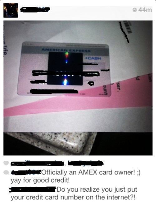 Credit Card Instagram Fail