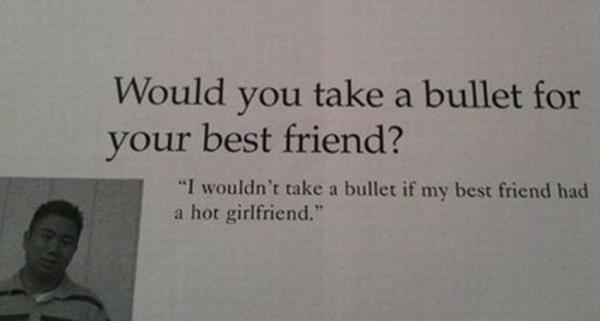 Funniest Yearbook Quotes - Bullet For A Friend